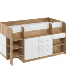 Łóżko piętrowe SMILE Lewe Craft Złoty / Craft Biały Podstawowe