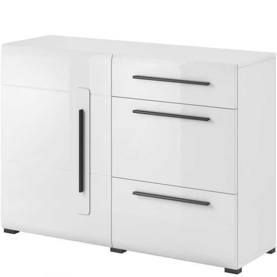 Komoda mała 1 drzwi 3 szuflady Biały Połysk 2497FJ45 TYP-45 TULSA Podstawowe