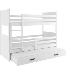 Łóżko 3-osobowe z materacami dla dziecka RICO Biały Podstawowe (1)