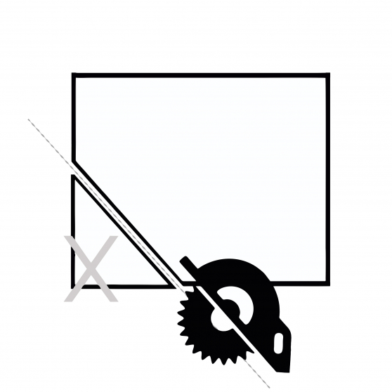 Wycinanie blatu DRP skos nietypowy bez wycinania skrętów Szkic