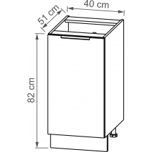 Szafka dolna stojąca 1 drzwi D40.1 KAM SET Podstawowe