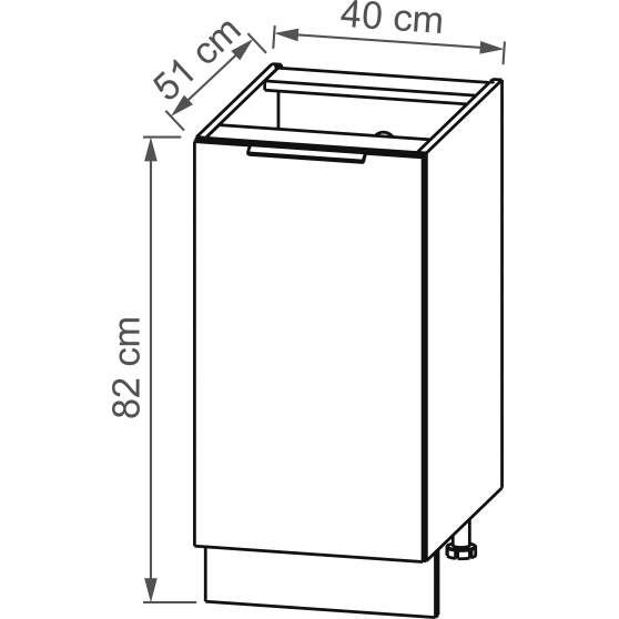 Szafka dolna stojąca 1 drzwi D40.1 KAM SET Podstawowe