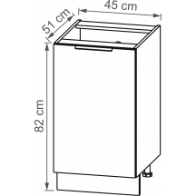 Szafka dolna stojąca 1 drzwi D45.1 KAM SET Podstawowe