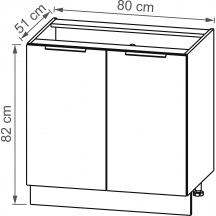 Szafka dolna stojąca 2 drzwi D80 KAM SET Podstawowe