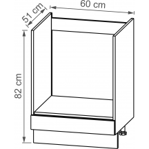 Szafka dolna stojąca pod zabudowę piekarnika i płyty grzewczej DP60 KAM SET Podstawowe