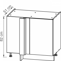 Szafka dolna stojąca narożna 1 drzwi 110 x 65 cm DPRP110 x 65 KAM SET Podstawowe
