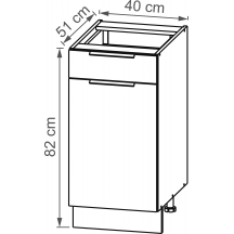Szafka dolna stojąca 1 drzwi 1 szuflada DS40/1 KAM SET Podstawowe