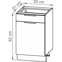 Szafka dolna stojąca 1 drzwi 1 szuflada DS50/1 KAM SET Podstawowe