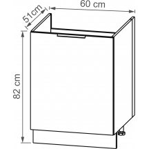 Szafka pod zlewozmywak 1 drzwi DZ60.1 KAM SET Podstawowe