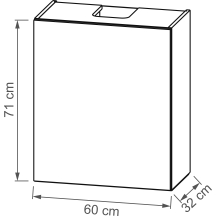 Szafka górna wisząca z okapem 1 drzwi W60.1/71P3C KAM SET Podstawowe