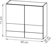 Szafka górna wisząca 2 drzwi witryna WW80/72 KAM SET Podstawowe