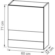 Szafka górna wisząca 1 drzwi witryna WW60.1/72 KAM SET Podstawowe