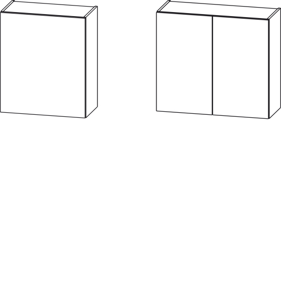 Zestaw szafek górnych 140 cm Biały Platynowy KAM SET Podstawowe (1)