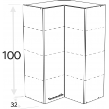 Szafka górna wisząca narożna 2 drzwi WRP60/100 KAMMONO P2 Podstawowe