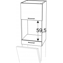 Szafka górna wisząca nadstawka 1 drzwi pod zabudowę piekarnika NWPD60.1SS/61 KAMMONO P2 Podstawowe