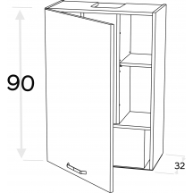Szafka górna wisząca z okapem 1 drzwi WP3C60.1/90 KAMMONO F4 Podstawowe