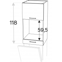 Szafka górna wisząca nadstawka 1 drzwi pod zabudowę piekarnika NWPD60.1SS/61 KAMMONO F7 Podstawowe