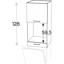 Szafka górna wisząca nadstawka 1 drzwi pod zabudowę piekarnika NWPD60.1SS/71 KAMMONO P4 Podstawowe