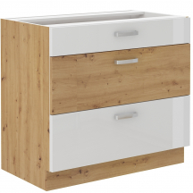 Szafka dolna stojąca 3 szuflady 80D 3S ARTISAN BIAŁY POŁYSK Podstawowe