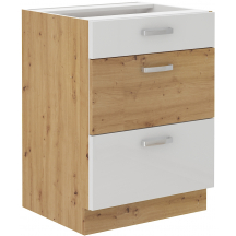 Szafka dolna stojąca 3 szuflady 60D 3S ARTISAN BIAŁY POŁYSK Podstawowe