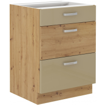 Szafka dolna stojąca 3 szuflady 60D 3S ARTISAN CAPPUCINO POŁYSK Podstawowe