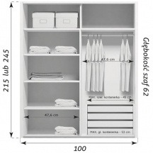 Szafa przesuwna 100 z lustrem A17 Szkic