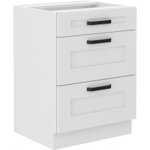Szafka dolna stojąca 3 szuflady 60D 3S LUNA BIAŁY MAT Podstawowe (1)