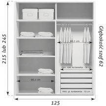 Szafa przesuwna 125 z lustrem A17 Szkic