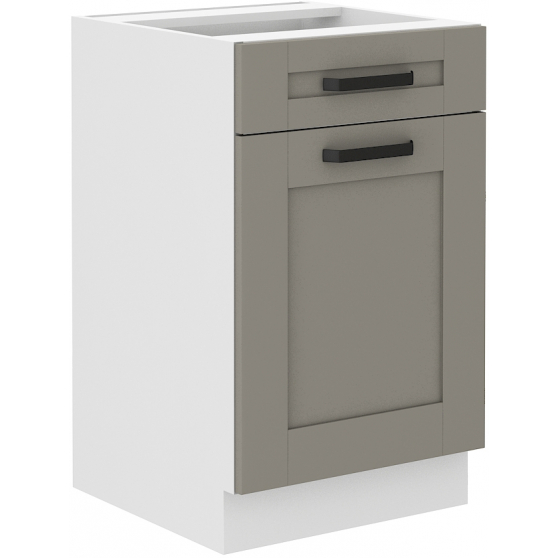 Szafka dolna stojąca 1 drzwi 50 D 1F 1S LUNA CLAY GREY Podstawowe (1)