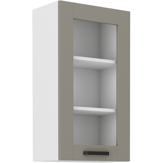 Szafka górna wisząca z witryną 40 GS-90 1F LUNA CLAY GREY Podstawowe (1)