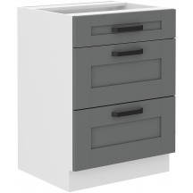 Szafka dolna stojąca 3 szuflady 60D 3S LUNA DUST GREY Podstawowe (1)