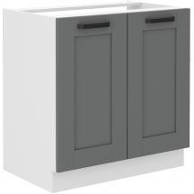 Szafka pod zlewozmywak 2 drzwi 80ZL 2F LUNA DUST GREY Podstawowe (1)