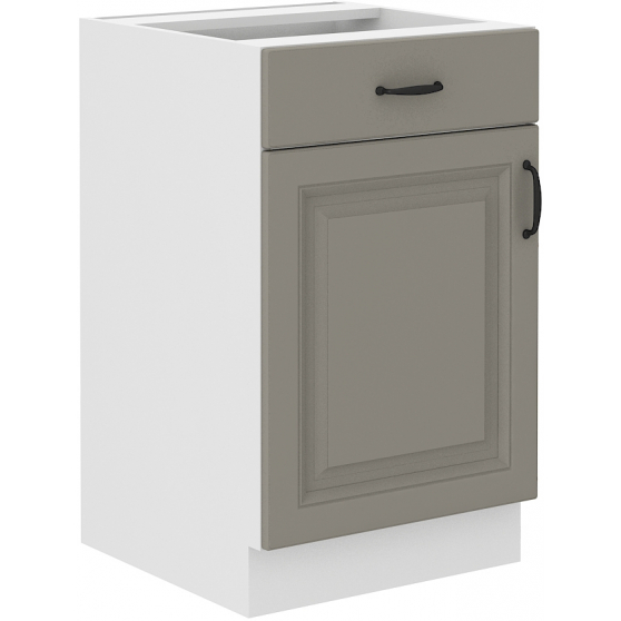 Szafka dolna stojąca 1 drzwi 50 D 1F 1S STILO CLAY GREY Podstawowe (1)