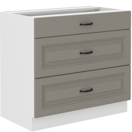 Szafka dolna stojąca 3 szuflady 80D 3S STILO CLAY GREY Podstawowe (1)