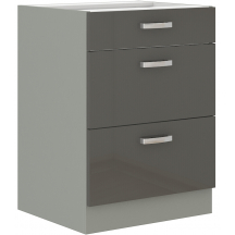 Szafka dolna stojąca 3 szuflady 60D 3S GREY Podstawowe