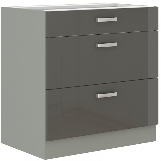 Szafka dolna stojąca 3 szuflady 80D 3S GREY Podstawowe