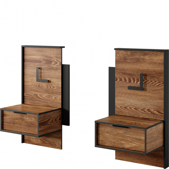 Komplet szafek nocnych z oświetleniem MILTON SYPIALNIA Podstawowe