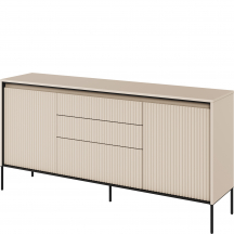 Komoda TR-01 ryflowana z oświetleniem Beż Piaskowy / frez Belka TREND Podstawowe