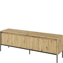 Szafka RTV TR-05 ryflowana z oświetleniem Dąb Artisan / frez Prosty TREND Podstawowe