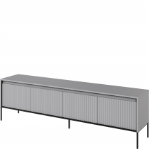 Szafka RTV TR-06 ryflowana z oświetleniem Szara / frez Półkole TREND Podstawowe