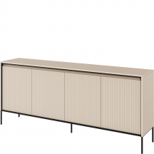 Komoda TR-04 ryflowana z oświetleniem Beż Piaskowy / frez Belka TREND Podstawowe