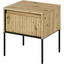 Szafka nocna TR-10 ryflowana z oświetleniem Dąb Artisan / frez Prosty TREND Podstawowe