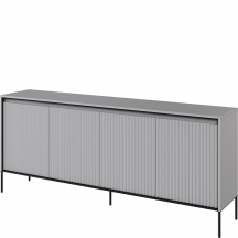 Komoda TR-04 ryflowana z oświetleniem Szara/ frez Półkole TREND Podstawowe