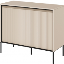 Komoda TR-02 ryflowana z oświetleniem Beż Piaskowy / frez Belka TREND Podstawowe