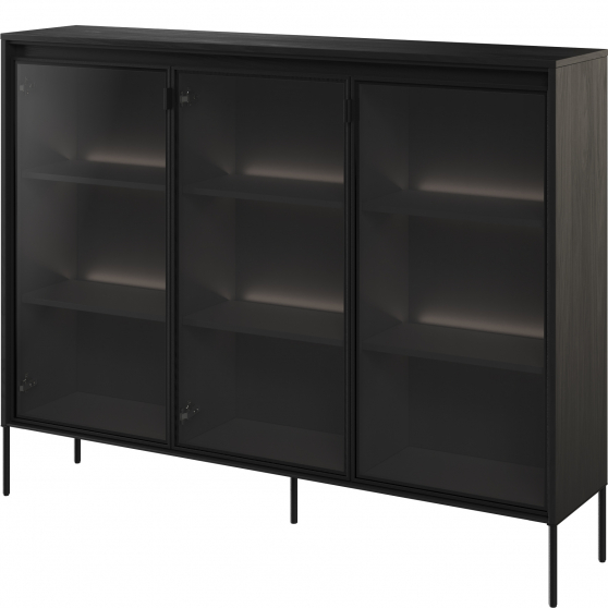 Kredens TR-08 z oświetleniem Czarny TREND Podstawowe