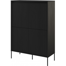 Szafka TR-03 ryflowana z oświetleniem Czarna / frez Prosty TREND Podstawowe