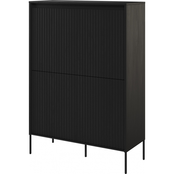 Szafka TR-03 ryflowana z oświetleniem Czarna / frez Prosty TREND Podstawowe