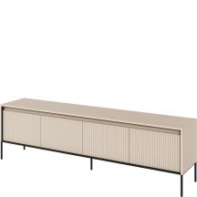 Szafka RTV TR-06 ryflowana z oświetleniem Beż Piaskowy / frez Belka TREND Podstawowe