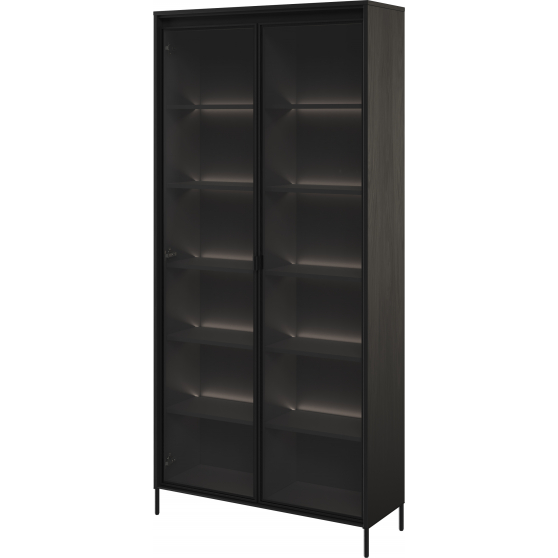 Witryna TR-07 z oświetleniem Czarna TREND Podstawowe