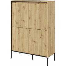 Szafka TR-03 ryflowana z oświetleniem Dąb Artisan / frez Prosty TREND Podstawowe